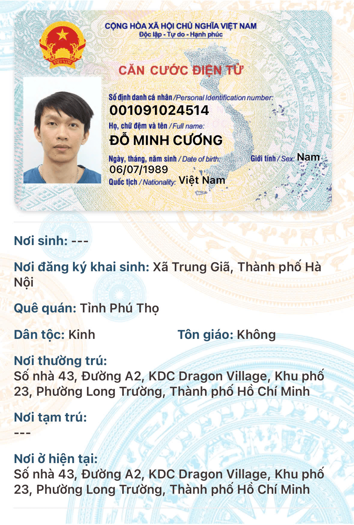 Căn cước điện tử chi tiết
